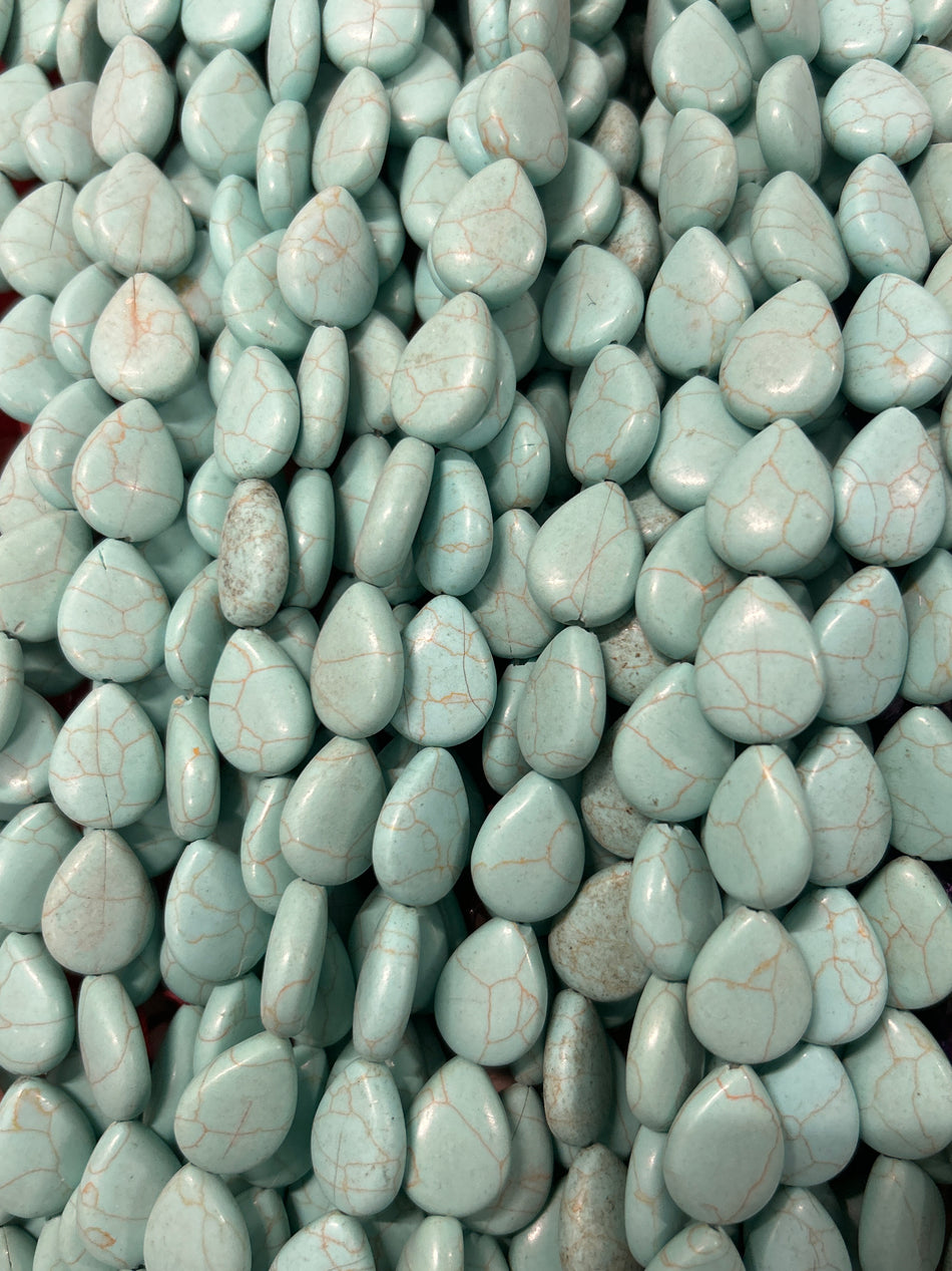 Turquoise Drop Bead Howlite Strand, 20mm