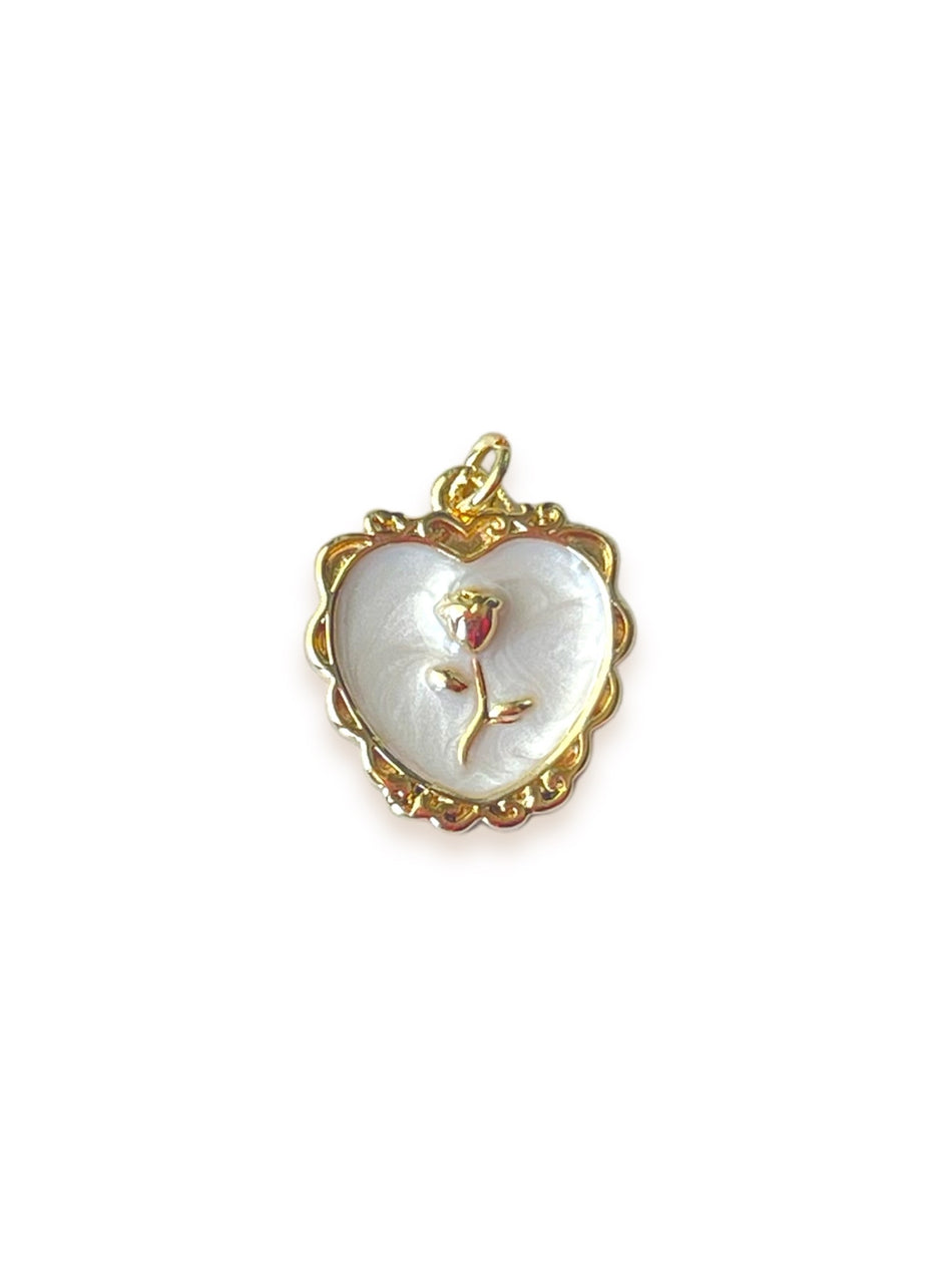 Gold Filled Rose Pendant, 1pc