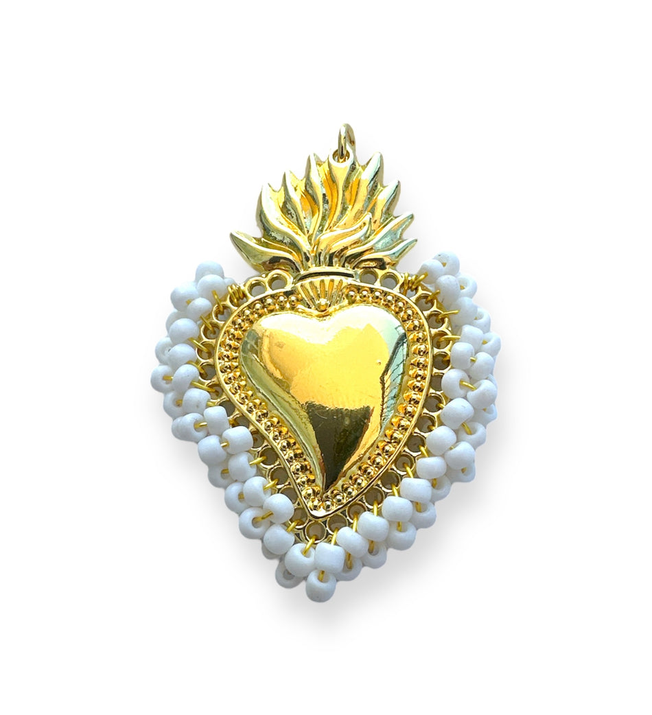Gold-Filled Sacred Heart Pendant, 1pc