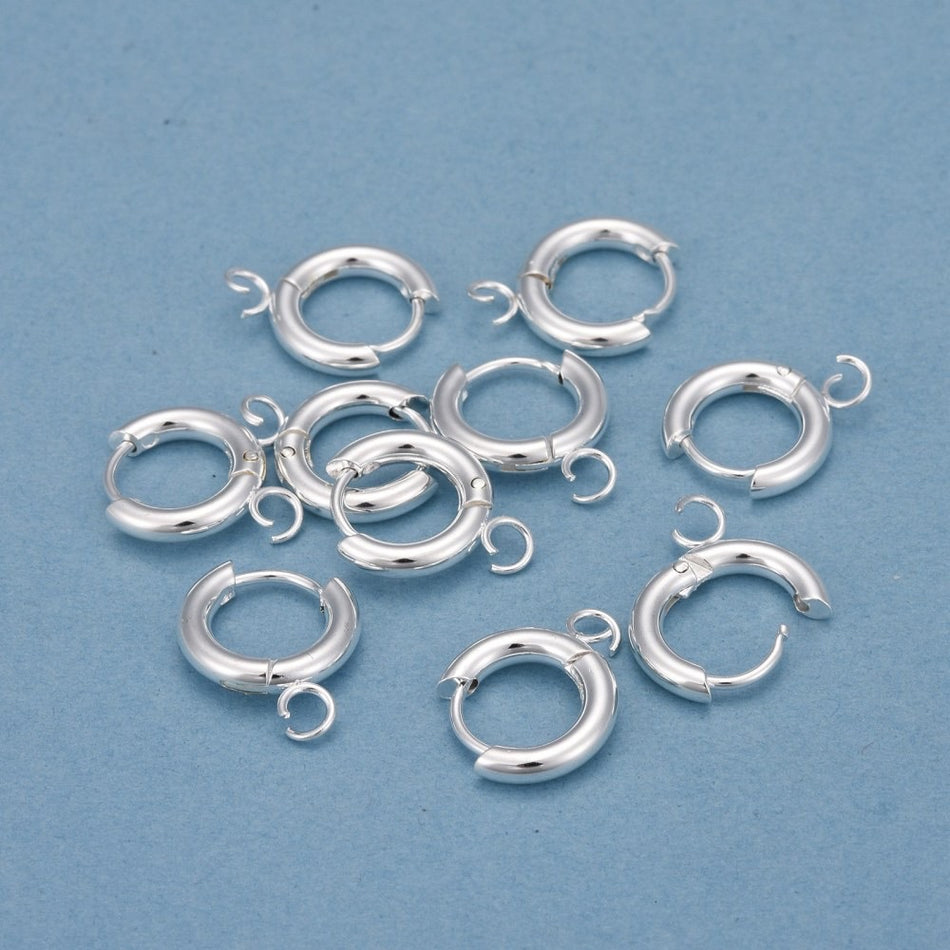 Stainless Steel Silver Clasp 12mm, 4pcs