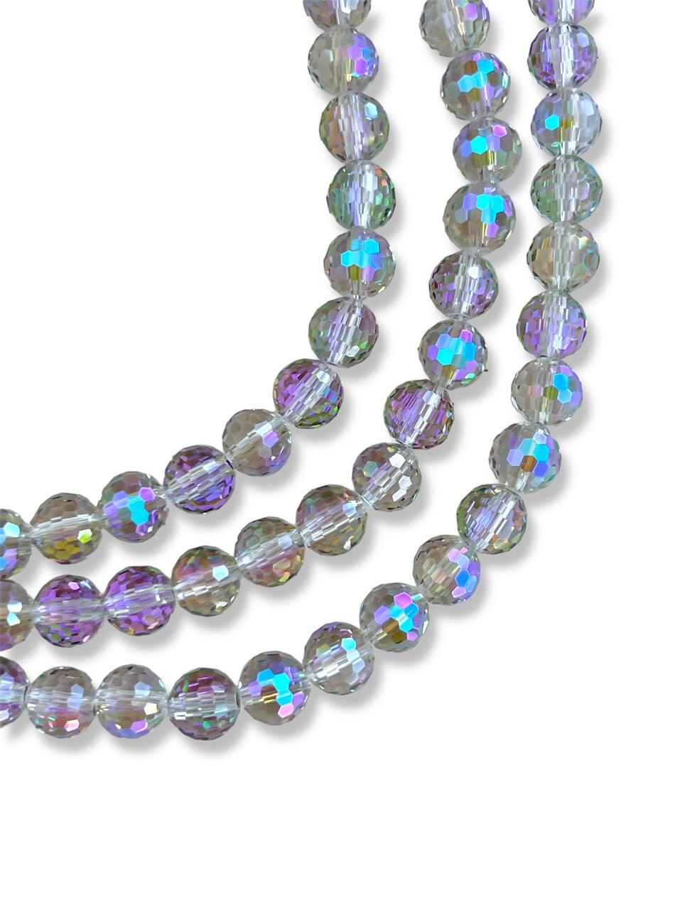 Tornasol Faceted Round Crystal Strand, 10mm