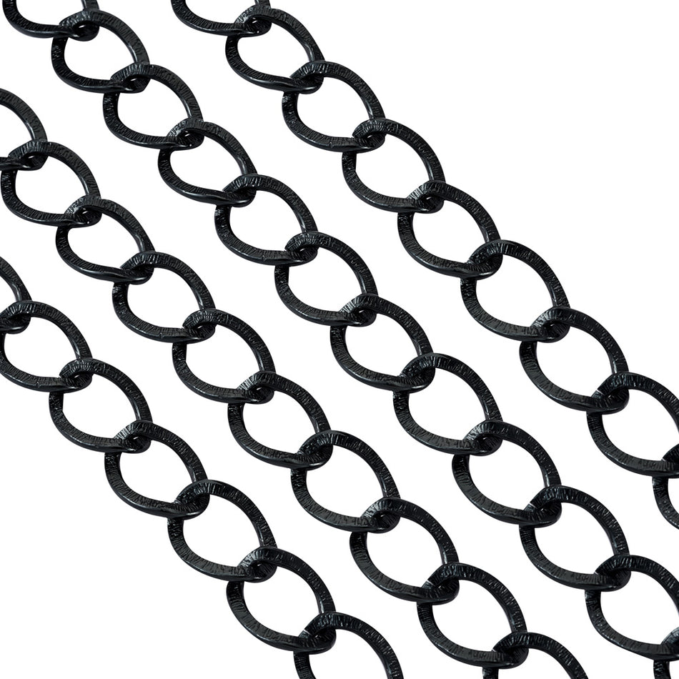 Black Aluminum Chain 20mm, 1 Yard