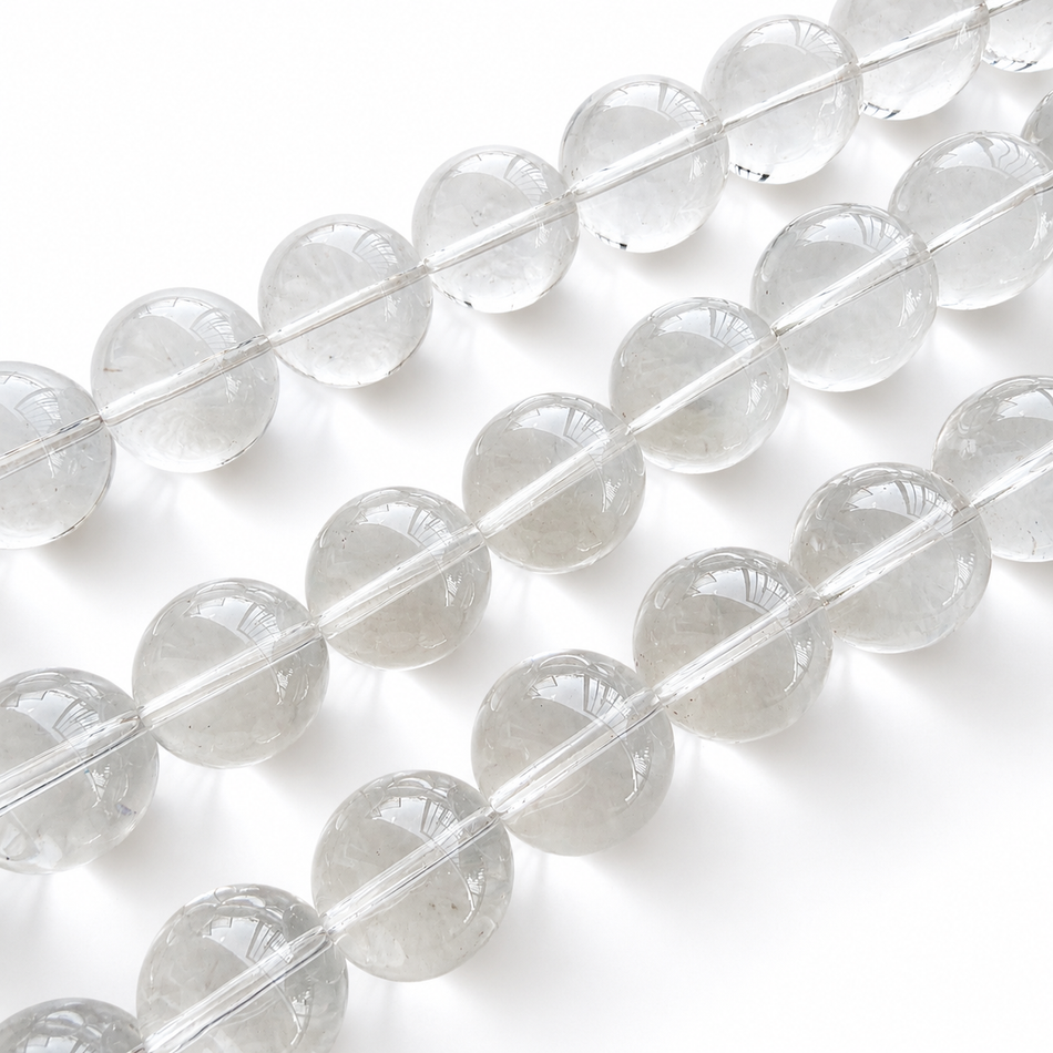 Round Clear Glass Bead 20mm Strand