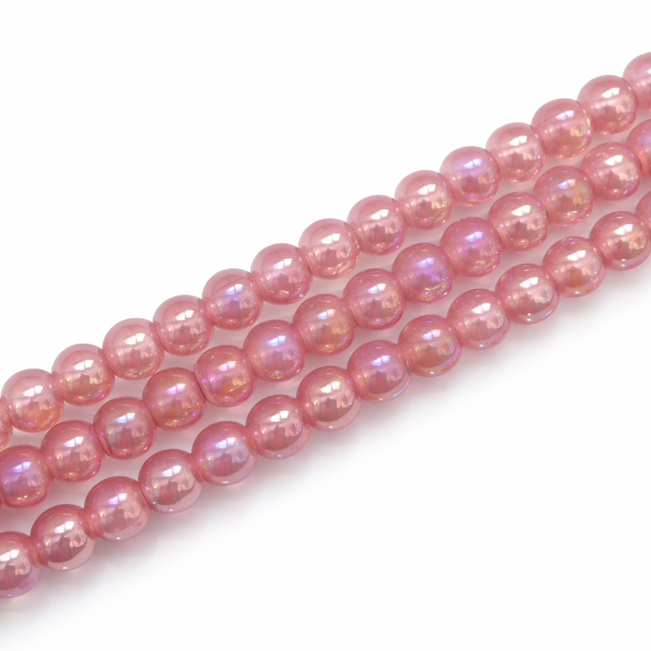 Round Electroplated Glass Bead 6mm Strand