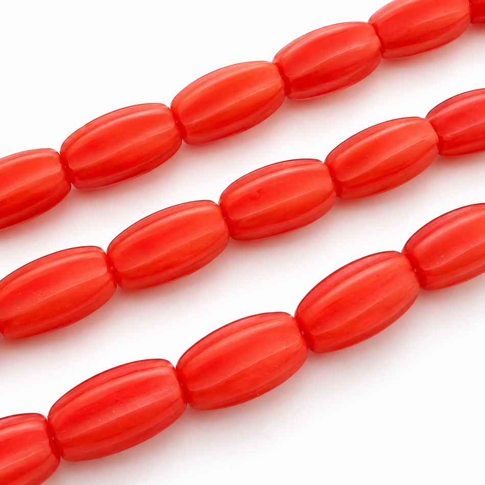 Matte Resin Barrel Bead 30mm Strand