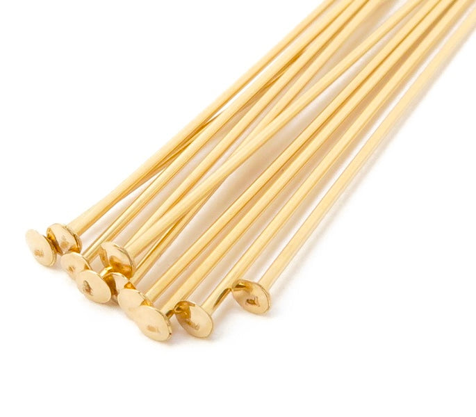 Gold Filled Head Pins 2”, 100pcs