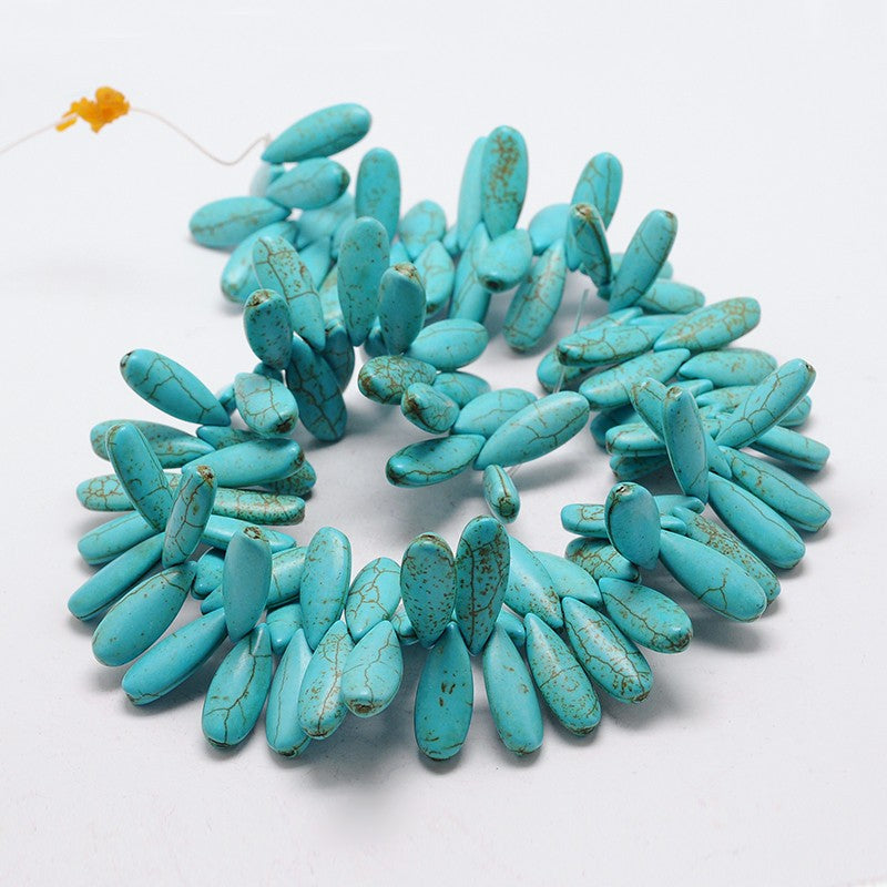 Turquoise Howlite Teardrop Bead 25mm Strand