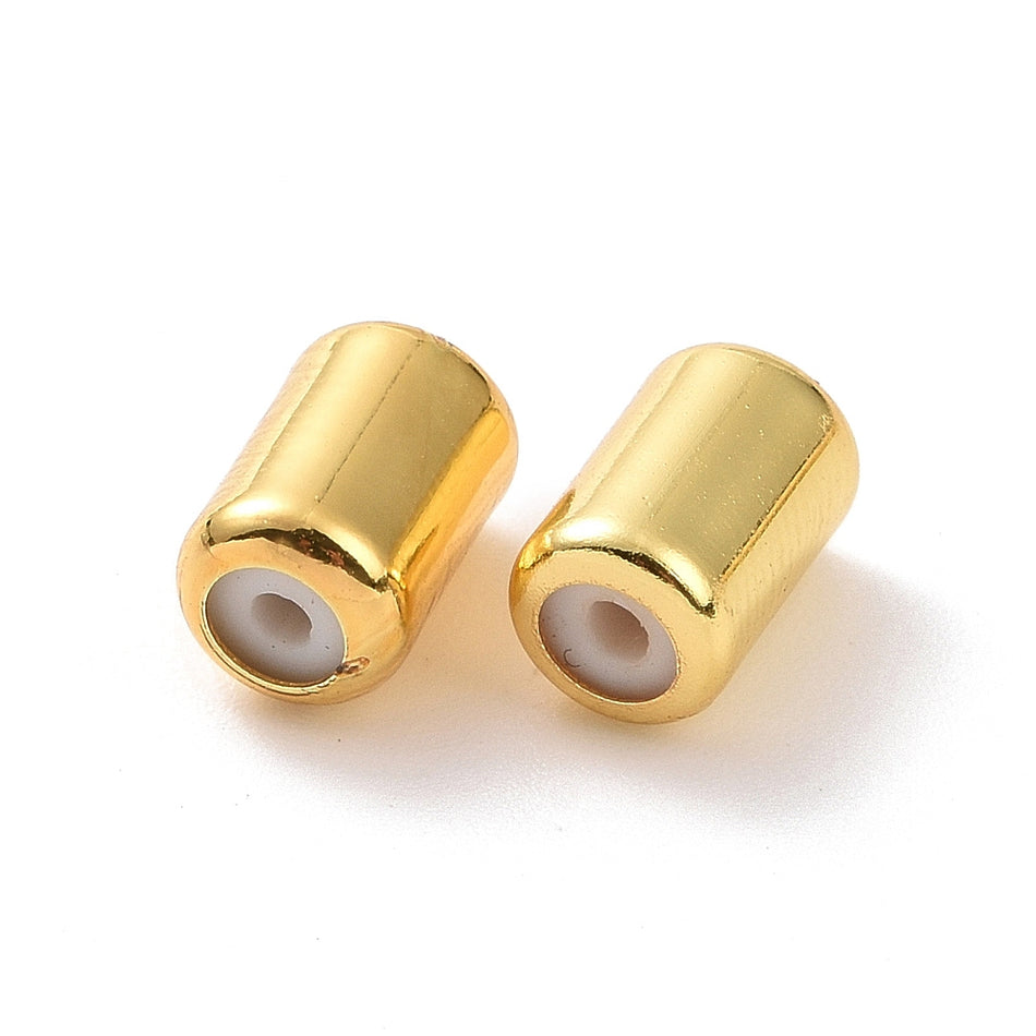 18k Gold Plated Slider Beads 8x5mm, 10pcs