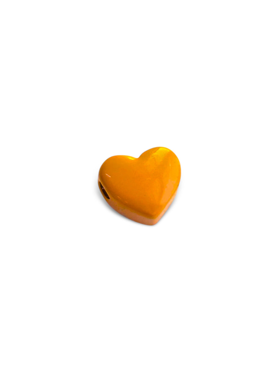Enameled Metal Heart Pendant 10mm, 1pc