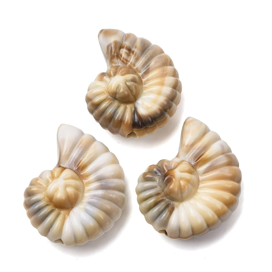 Acrylic Spiral Shell Beads 40mm, 4pcs