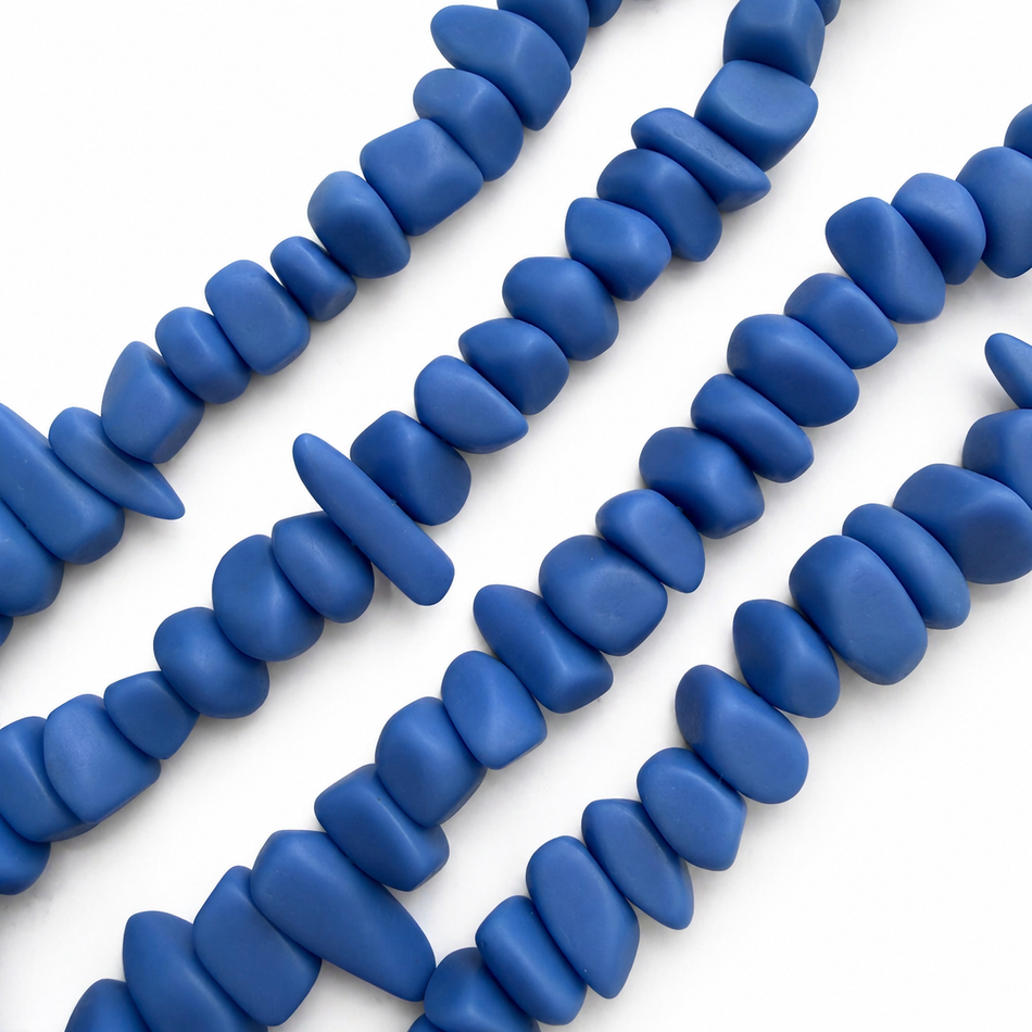 Resin Chips Solid Matte Color Bead 18mm Strand