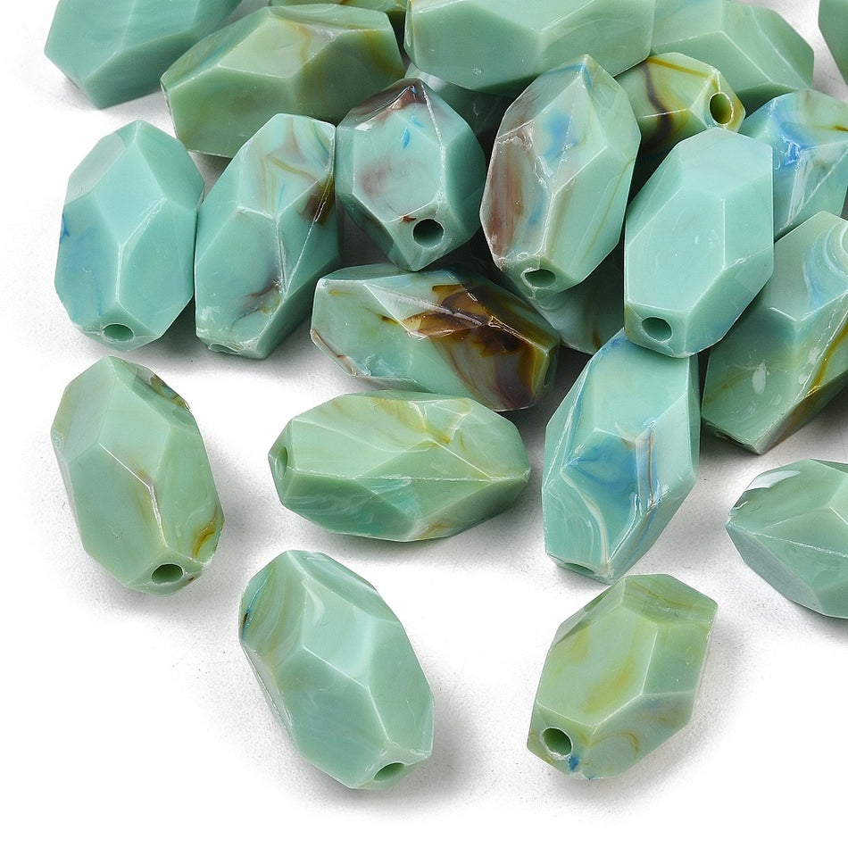 Acrylic Faceted Polygon Beads 26mm, 10pcs
