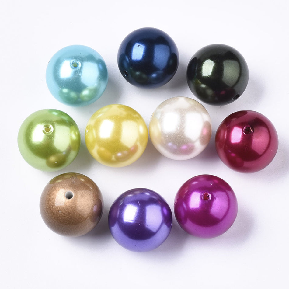 Mixed Color Round Acrylic Beads 24mm, 4pcs