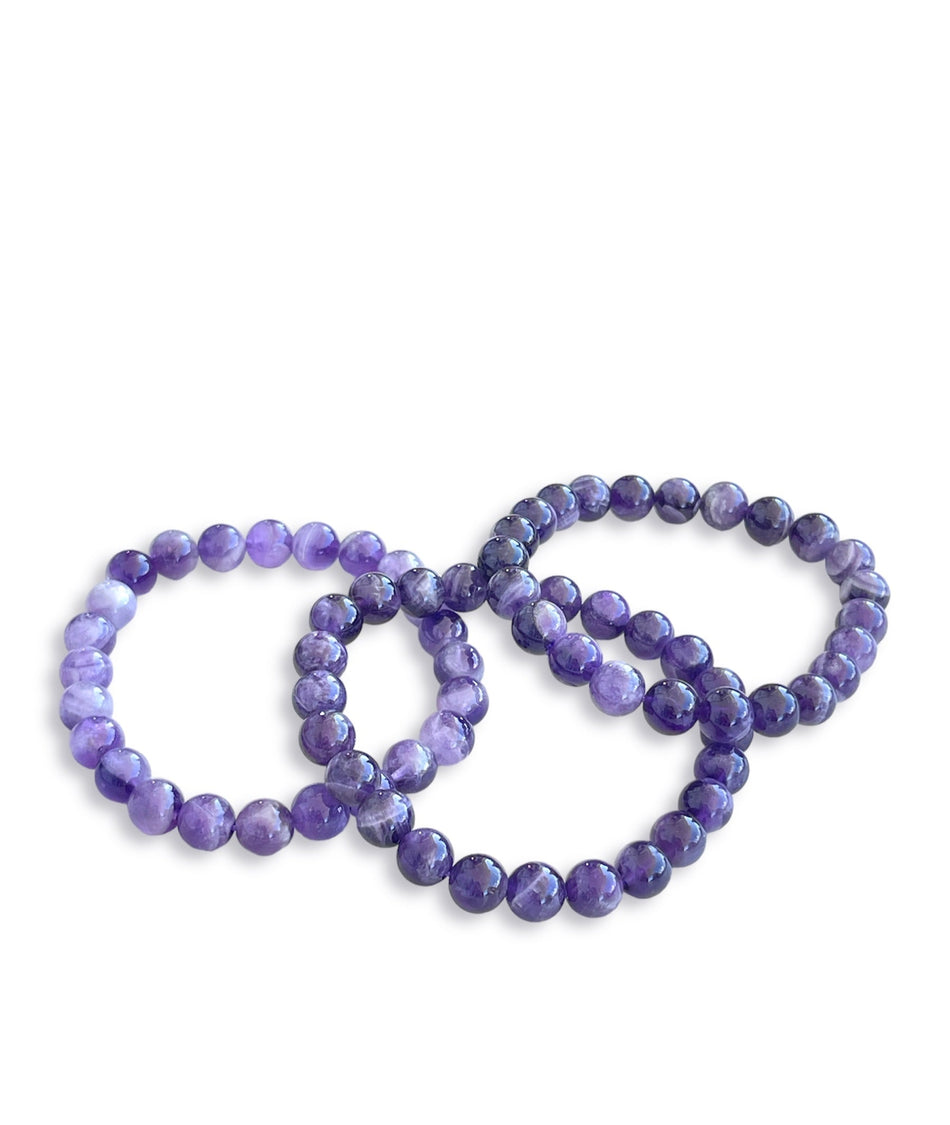 Dark Amethyst Bracelet 8mm Bead, 1pc