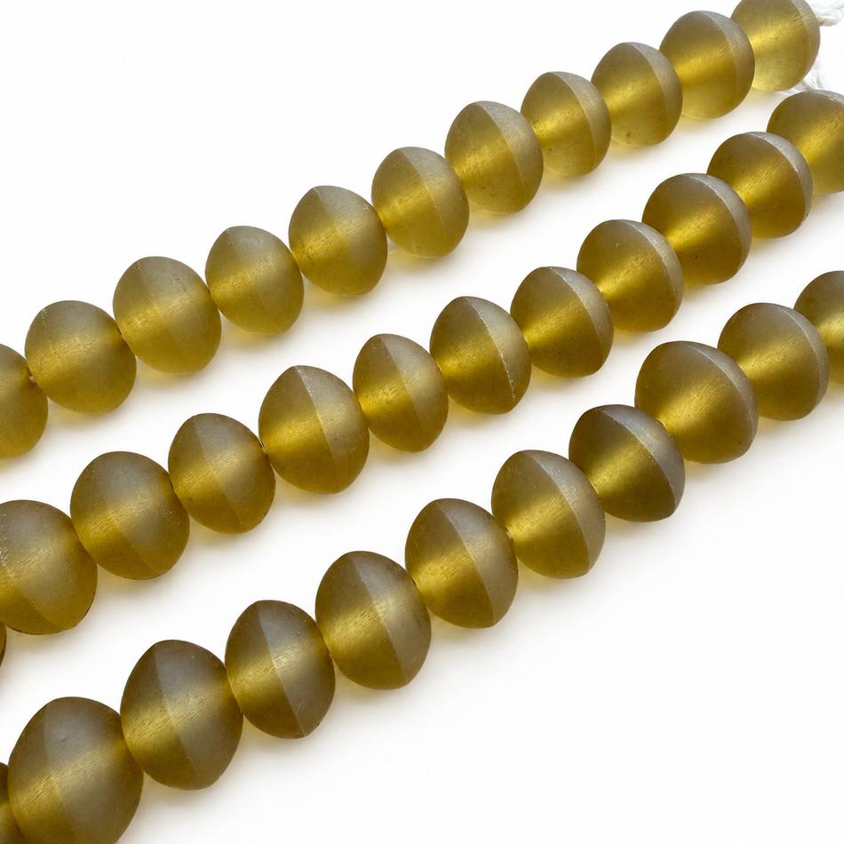 Transparent Matte Resin Rondelle Bead 18mm Strand