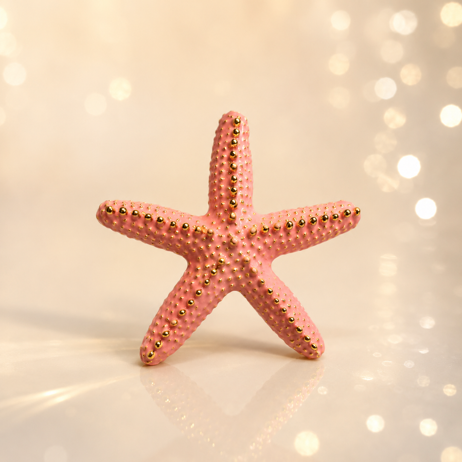 Enameled Starfish Pendant, 58mm 1pc