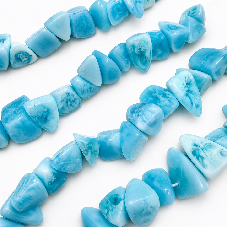 Resin Chunk Bead 24mm Strand