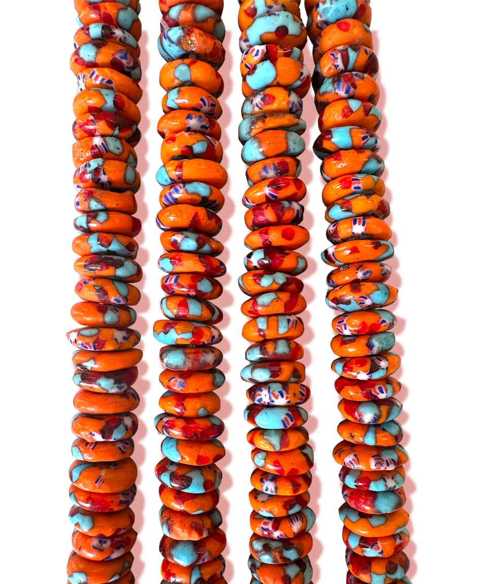 African Rondelle Beads 14mm, 1 Strand