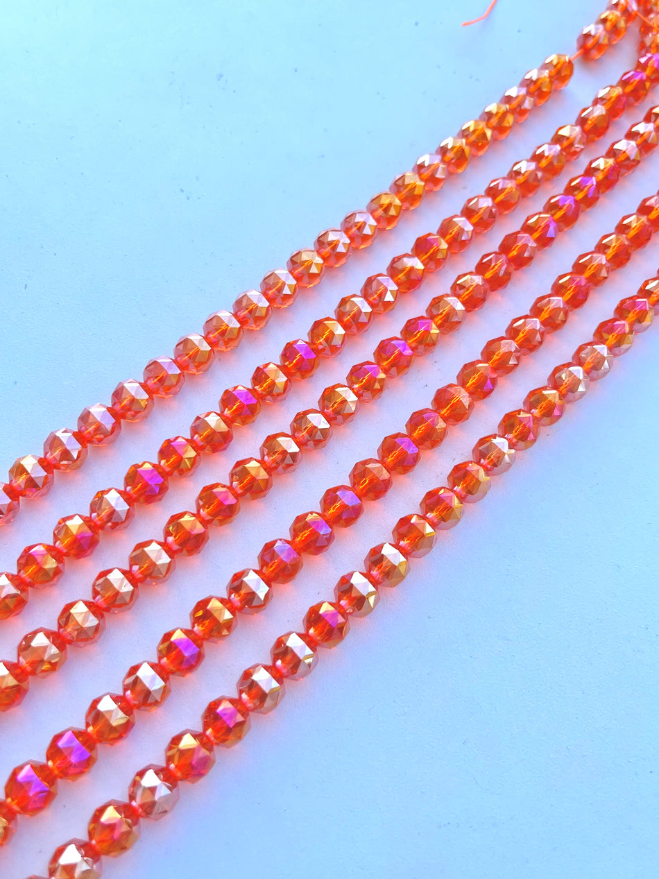 Faceted Crystal Round Strand, 10mm