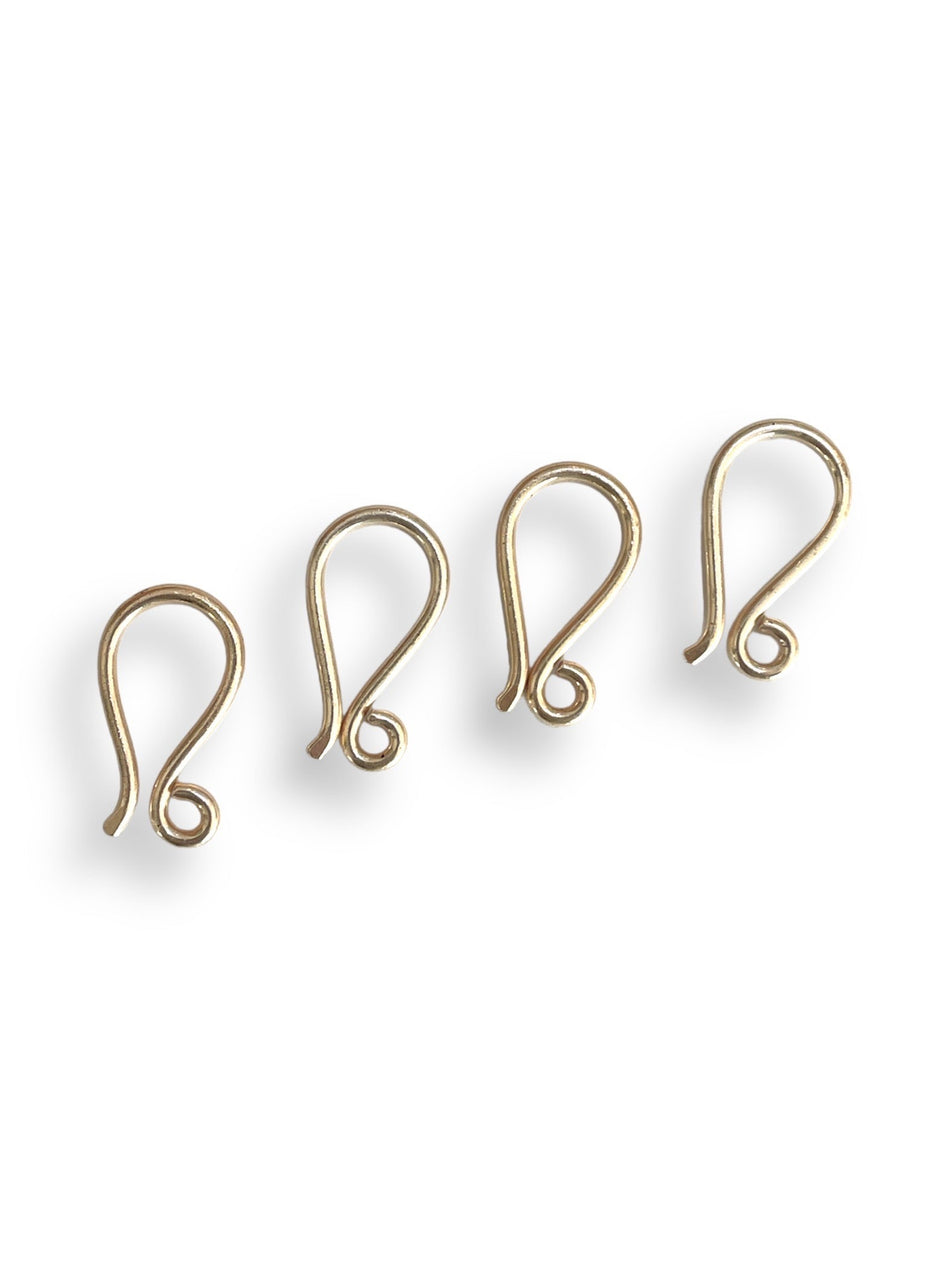 Gold-Plated Hook Clasp, 4pcs