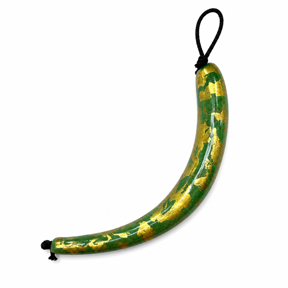 Colored Wood Horn-Shaped Pendant 6 inches