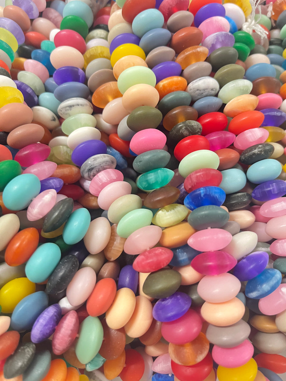 Rondelle Resin Bead Strand, 16mm