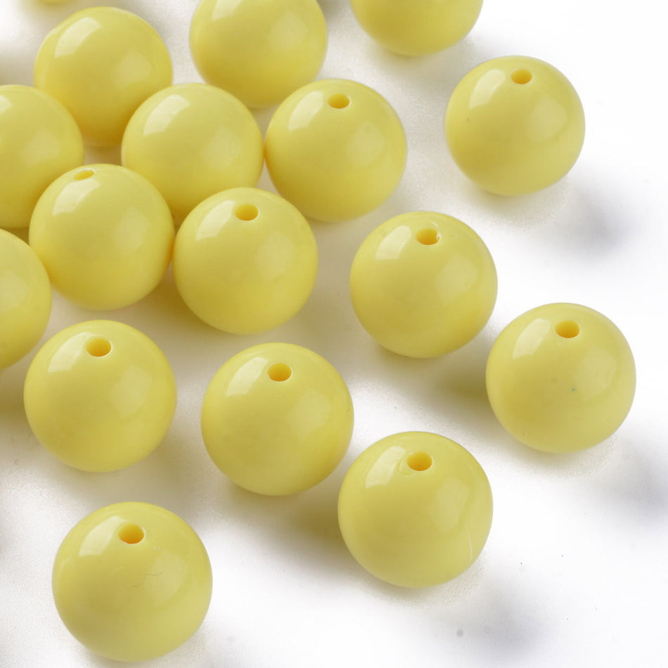 Solid Color Round Acrylic Beads 20mm, 10pcs