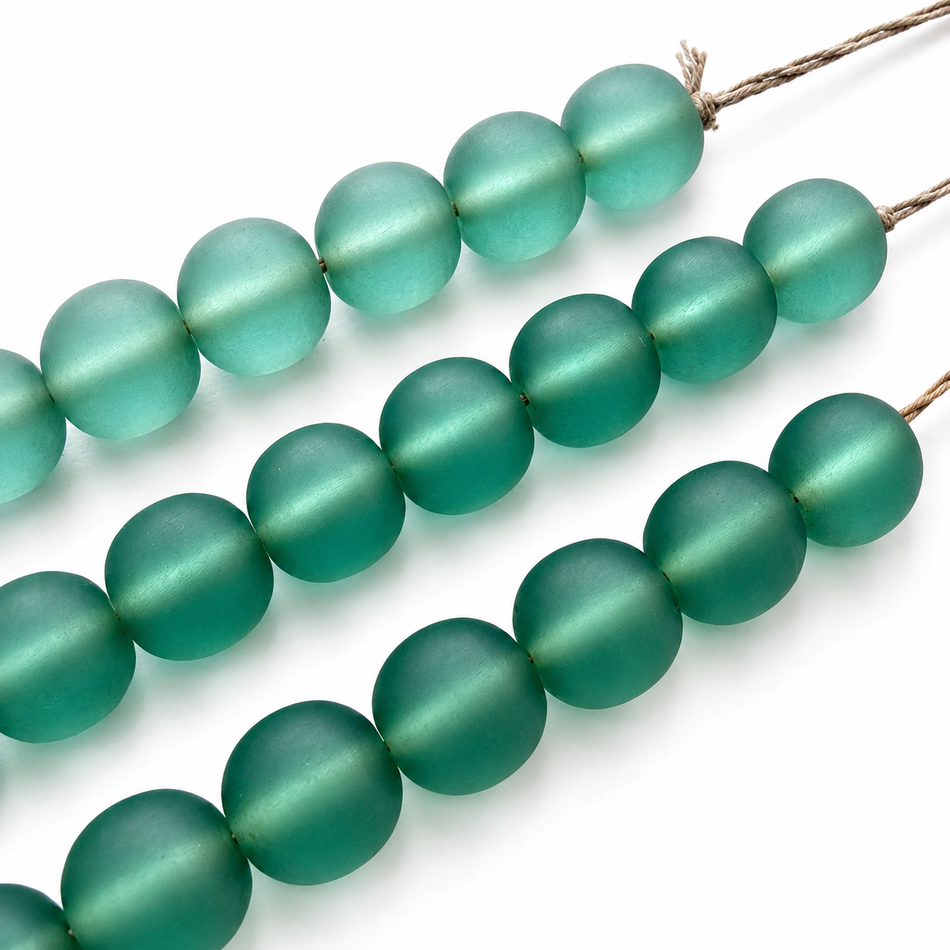 Round Transparent Matte Resin 16mm Bead Strand