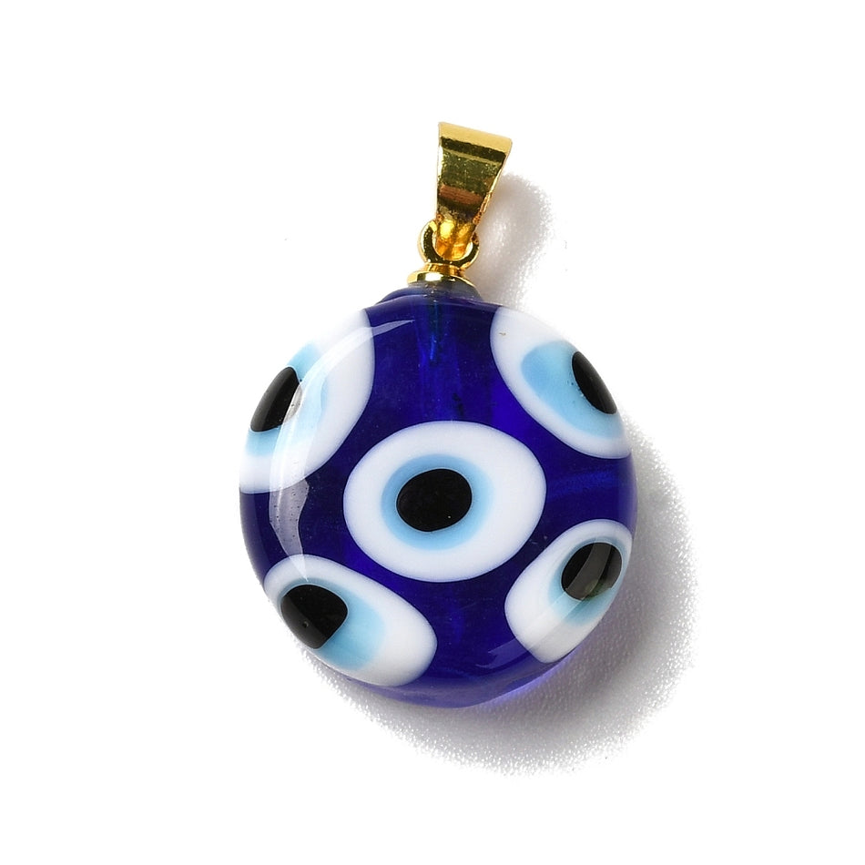 Lampwork Eye Pendant 16mm, 1pc