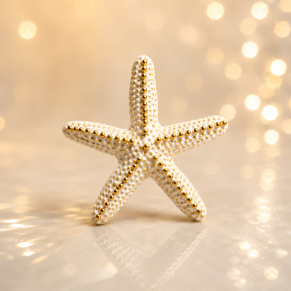Enameled Starfish Pendant, 58mm 1pc
