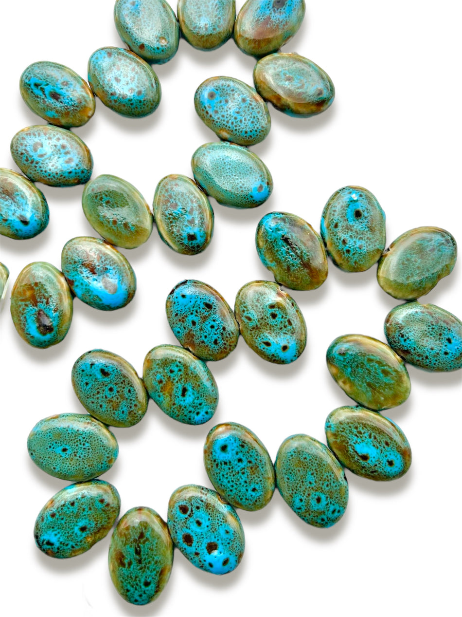 Oval Bead Ceramic Strand, 20mm