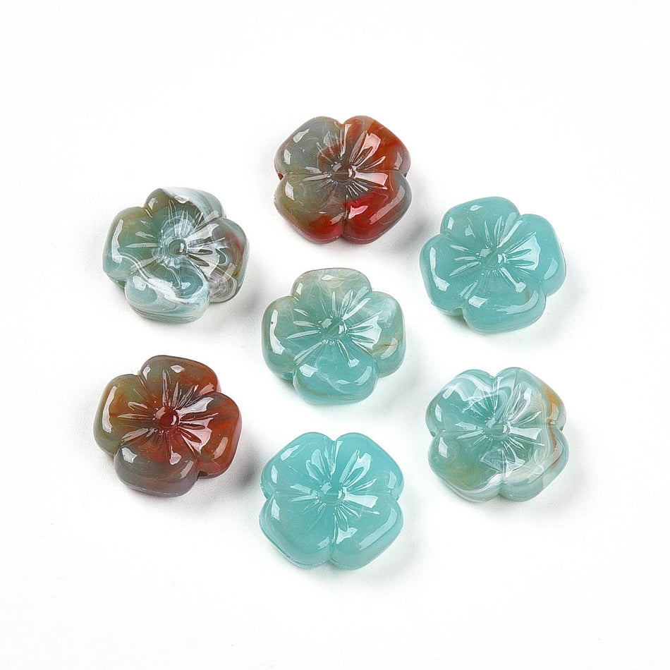 Transparent Acrylic Flower Beads 20mm, 10 pcs