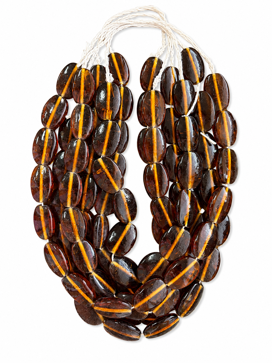 Lampwork Oval Beads Strand, Bead Size 33mm