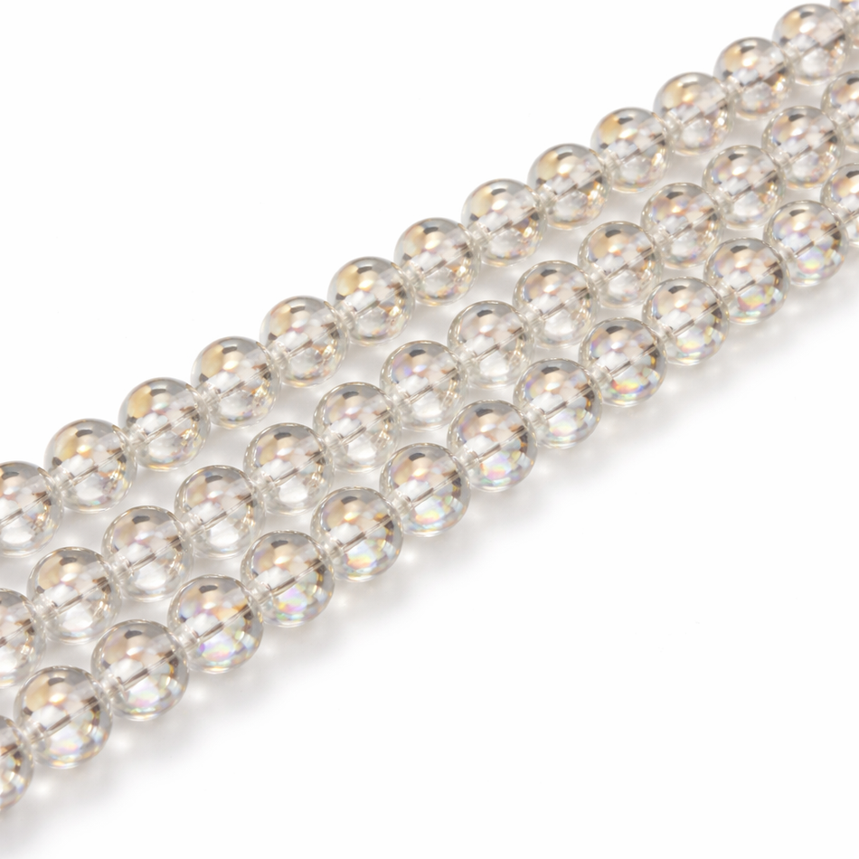 Round Electroplated Glass Bead 6mm Strand