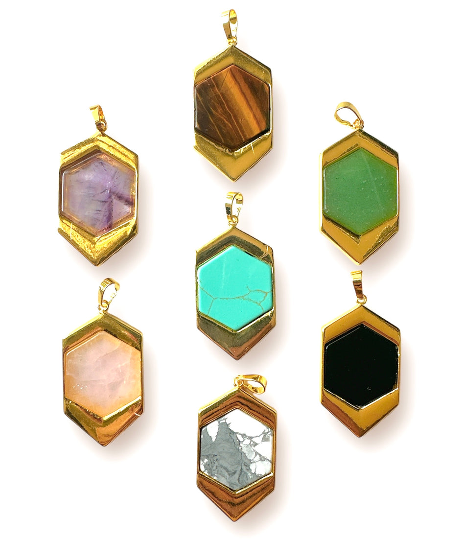 Gold Filled Gemstone Pendants, 1pc