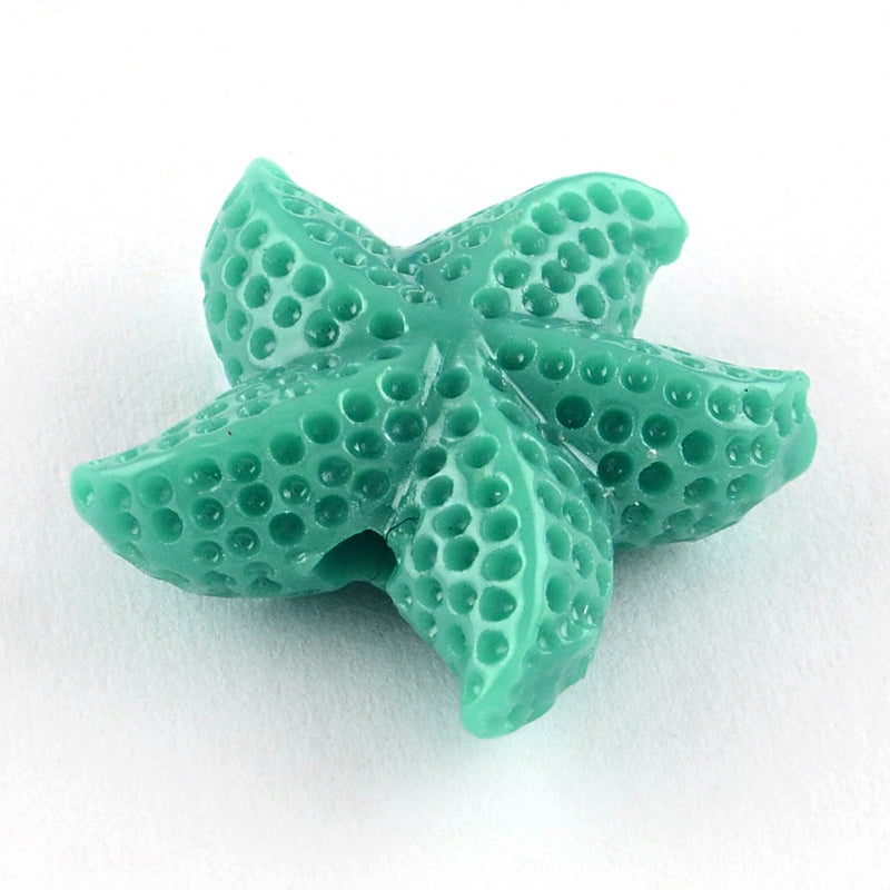 Turquoise Acrylic Starfish Bead 20mm, 2pcs