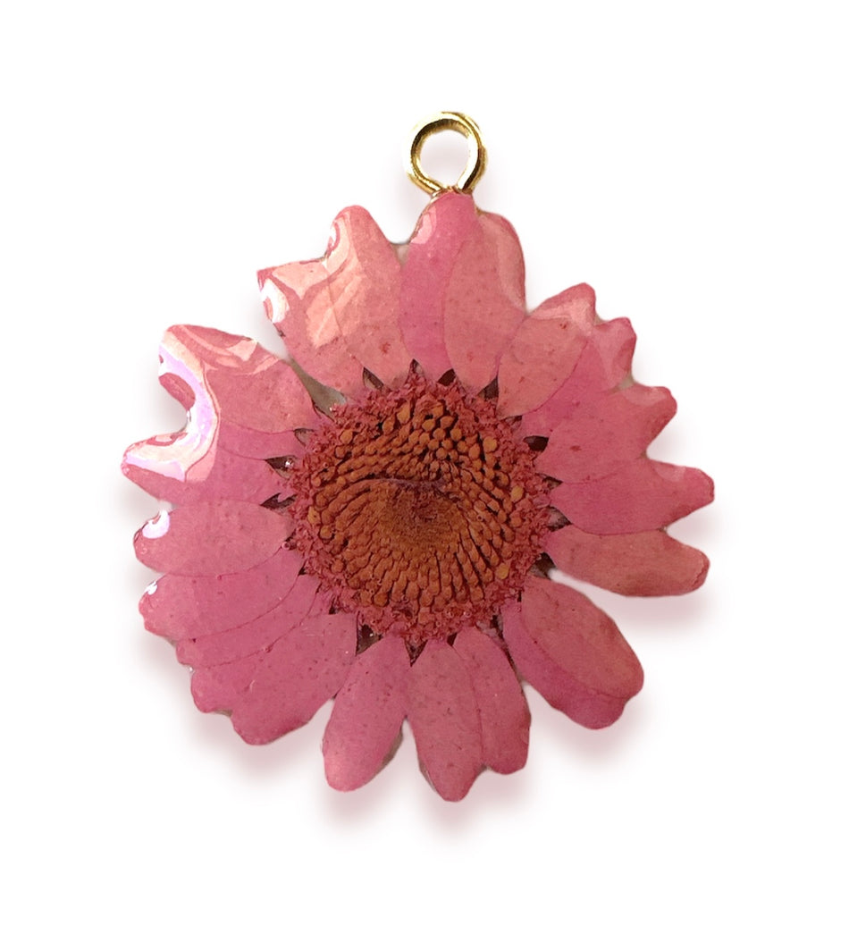 Small Natural Flower Pendant 1inch, 1pc