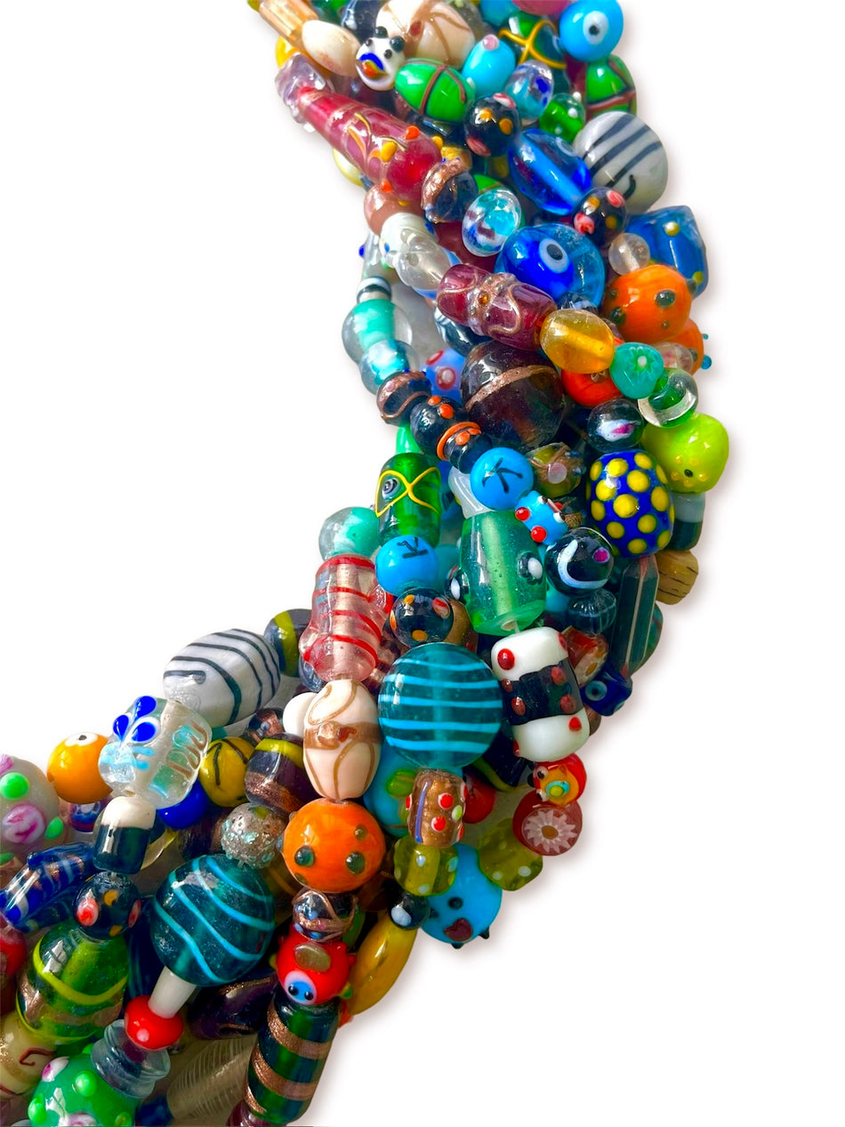 Multi Shape Lampwork Bead Strand