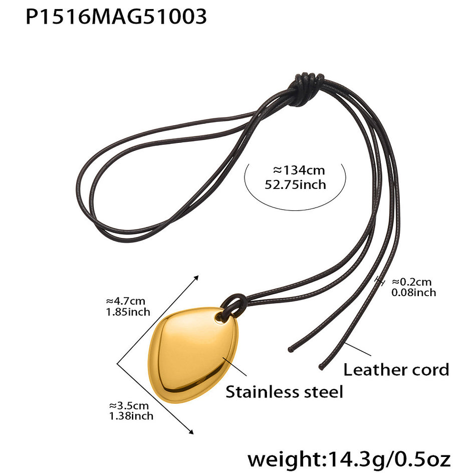 Stainless Steel Pendant Adjustable Necklace