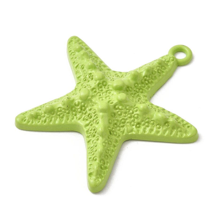 Mixed-Colored Starfish Pendant 60mm, 3pcs