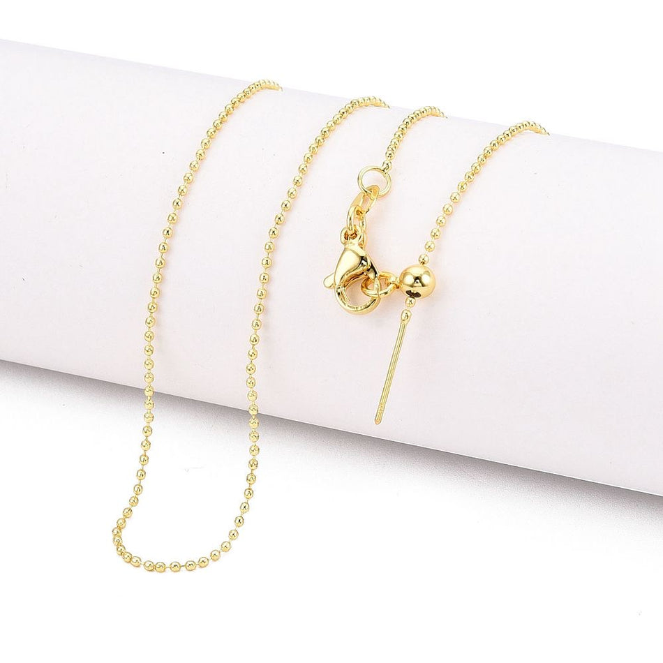 18k Gold Plated Adjustable Chain Necklace 17.7inch, 1pc