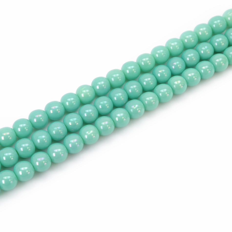 Round Electroplated Glass Bead 6mm Strand