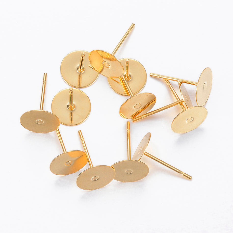 Stainless Steel Stud Earrings, 10pcs