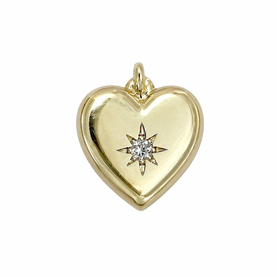 Gold-Plated Heart Pendant with Zirconia, 2pcs