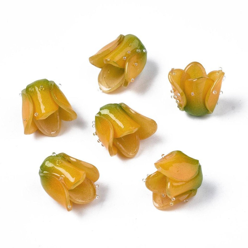 Flower Acrylic Beads 13mm, 4pcs