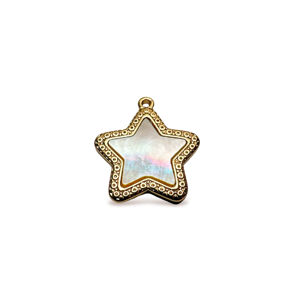 Mother of Pearl Star Pendant 18mm, 1pc