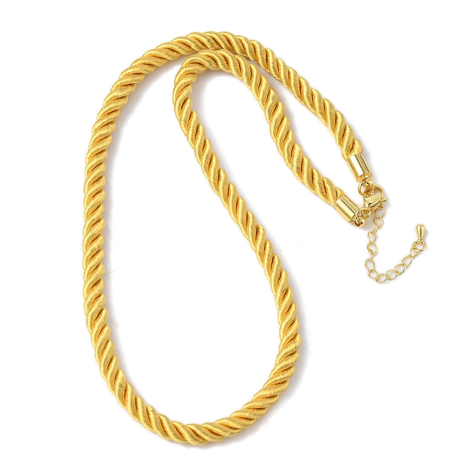 Twisted Nylon Cord Necklace with Gold Findings 18 inches, 1pc