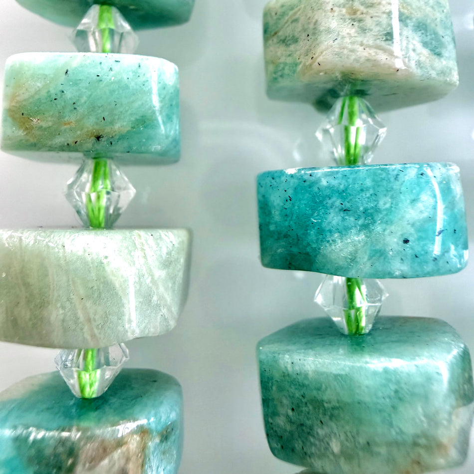 Amazonite Large Slice Bead 16mm Strand