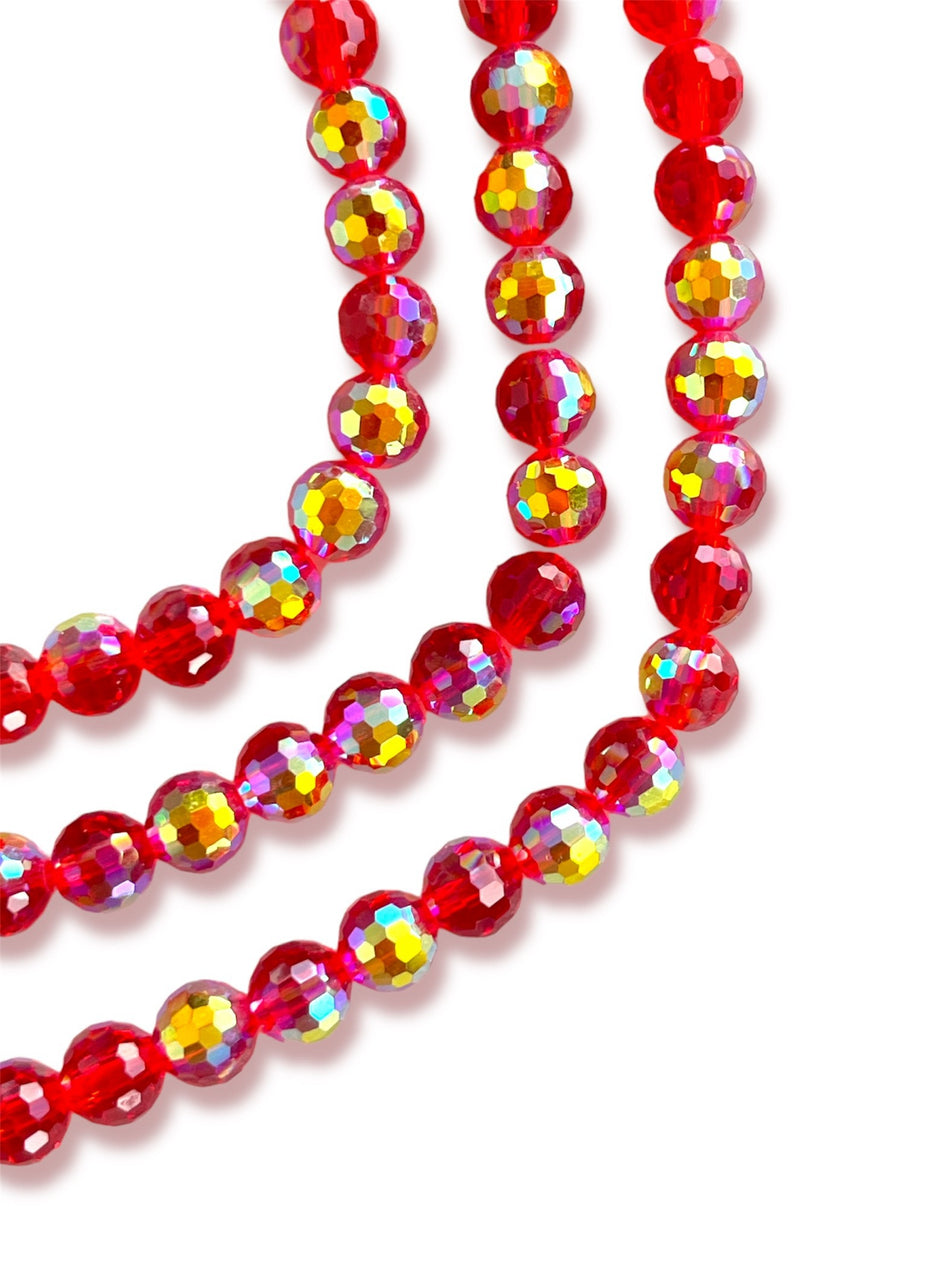 Tornasol Faceted Round Crystal Strand, 8mm