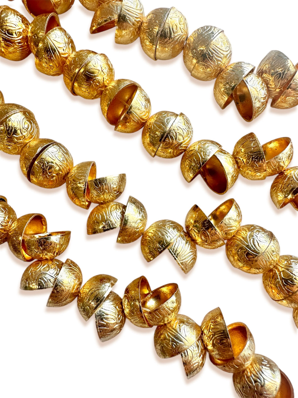 Gold-Filled Round Bead Caps 12mm, 32pcs